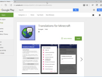 Приложение Translations for Minecraft опубликовано в GooglePlay