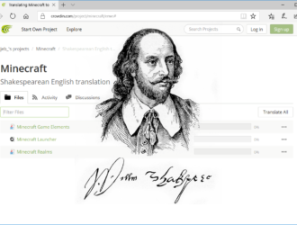Minecraft заговорит на языке Шекспира