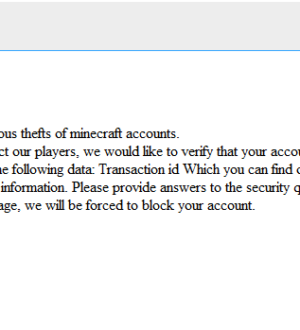 Фишинговая атака на игроков Minecraft — будьте осторожны!